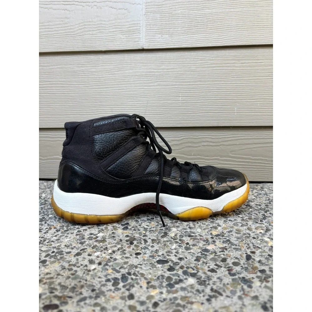 Jordan 11 Retro 72-10 Black Gym Red White 378037-002 Mens Basketball Shoes